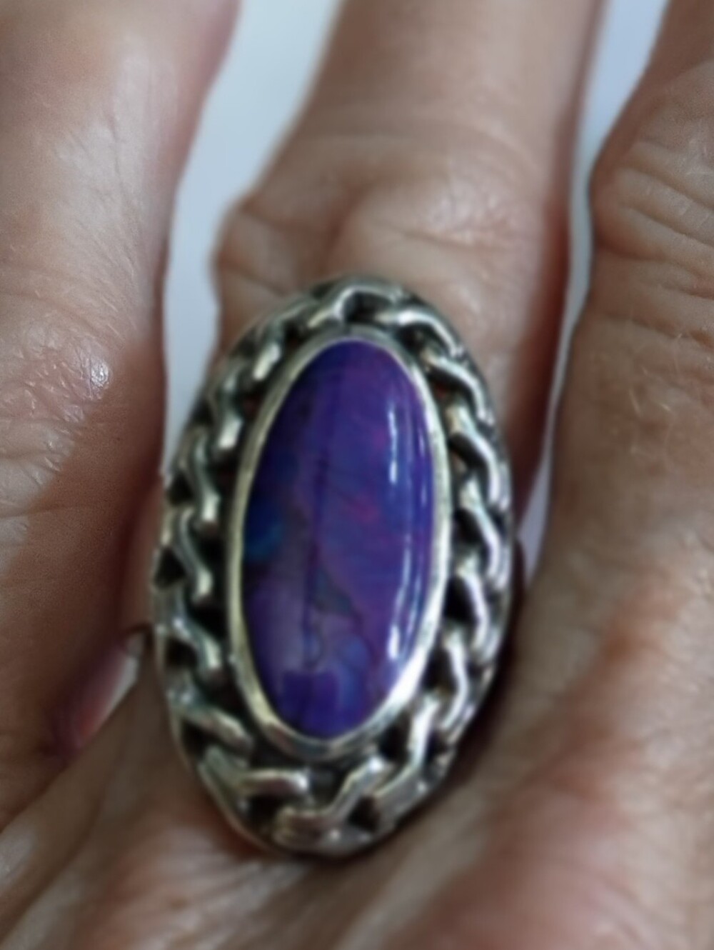 Sugilite and Sterling Silver Ring Size 7